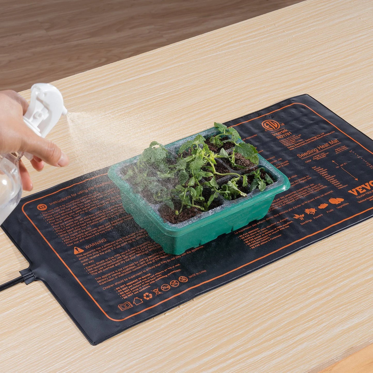 VEVOR 10X 20.75 Seedling Heat Mat W/ Digital Thermostat Combo Set, Met-Listed Heating Pad for Seed Starting, Waterproof Seed Mats for Germination, Indoor Gardening, Hydroponic, Greenhouse, 1 Pack