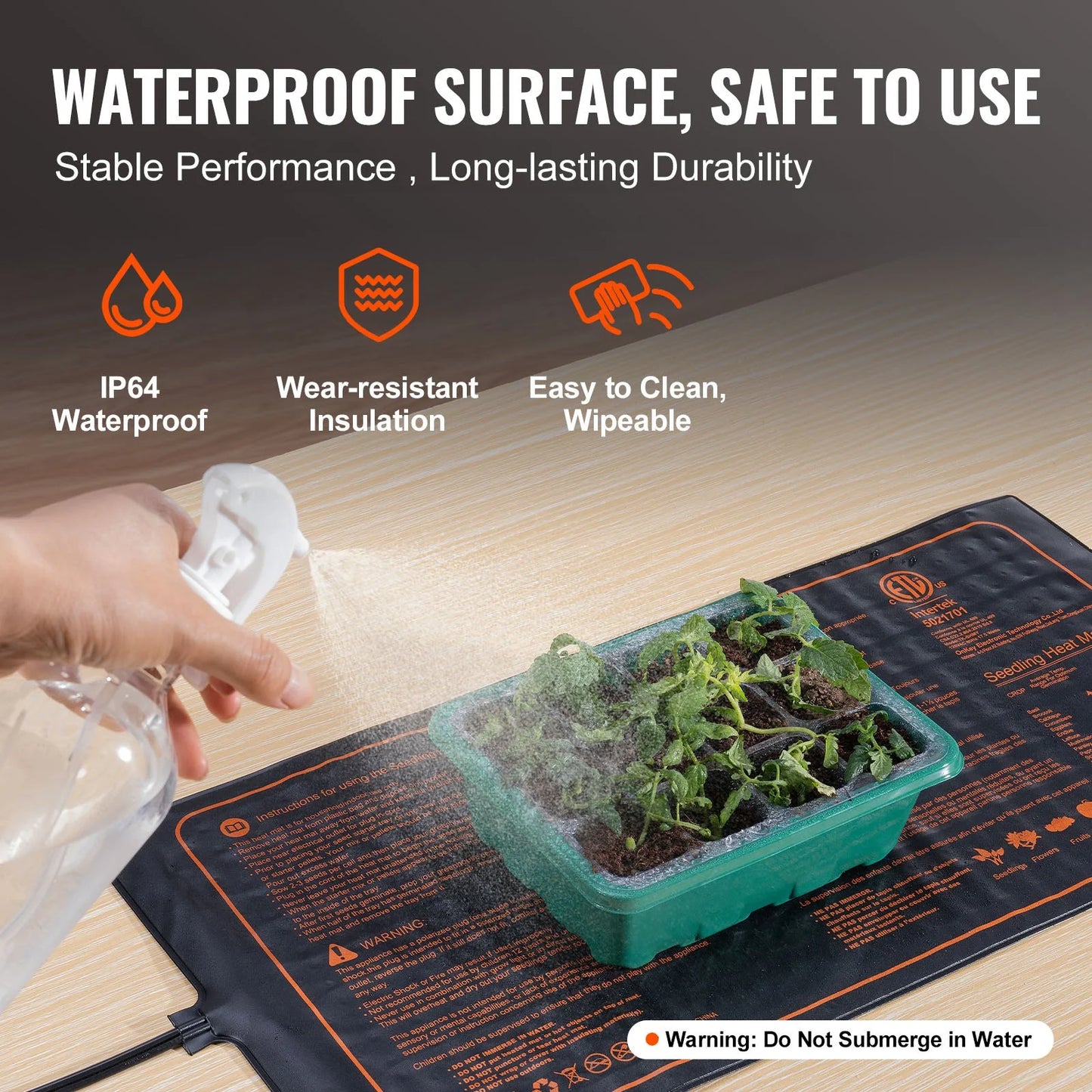 VEVOR 10X 20.75 Seedling Heat Mat W/ Digital Thermostat Combo Set, Met-Listed Heating Pad for Seed Starting, Waterproof Seed Mats for Germination, Indoor Gardening, Hydroponic, Greenhouse, 1 Pack